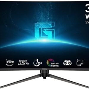 MSI G32CQ5P 32-Inch Curved Gaming Monitor – QHD 2560 x 1440 Decision, 1 ms Response Time, 170Hz Refresh Charge, FreeSync Premium, 1500R Curvature, HDMI and DisplayPort…