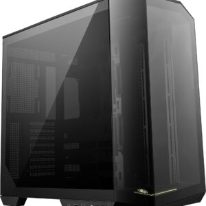 MSI MAG PANO 100L PZ – Excessive-Finish Mid-Tower Gaming PC Case – Tempered Glass Facet Panel – Suitable with As much as 360mm Liquid Cooling Radiators – Vented Entrance Panel