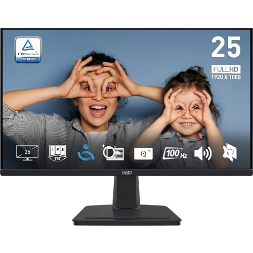 MSI PRO MP251 24.5-Inch FHD IPS Pc Monitor - 1920 x 1080 Decision, 100Hz Refresh Charge, Adaptive Sync, HDMI & VGA Ports, VESA Suitable, Tilt Function, Constructed-in Audio system,...